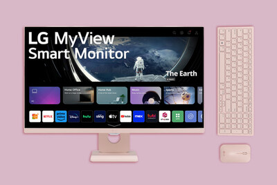 LG THINKS PINK WITH MYVIEW SMART MONITOR DESKTOP SETUP