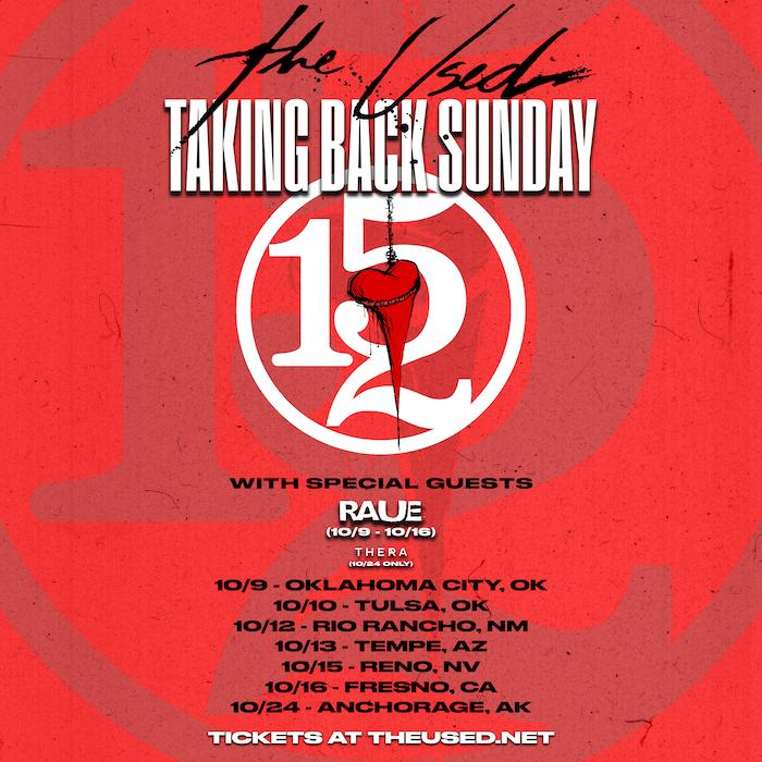 The Used & Taking Back Sunday Announce Fall Co-Headline Tour with Special Guests Raue