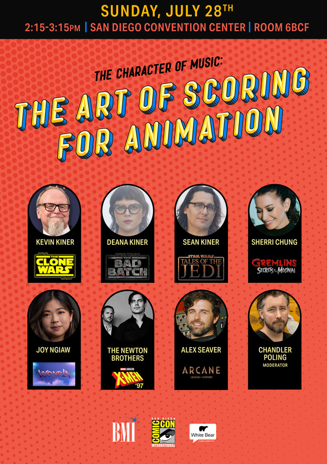 BMI AND WHITE BEAR PR PRESENT “THE CHARACTER OF MUSIC:  THE ART OF SCORING FOR ANIMATION”  AT COMIC-CON 2024