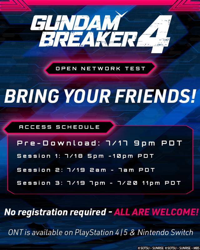 Join the GUNDAM BREAKER 4 Open Network Test from July 18-20