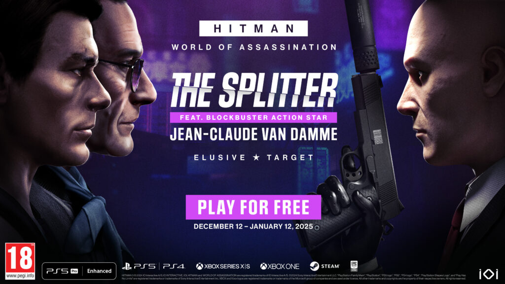 Jean-Claude Van Damme strikes in HITMAN World of Assassination as The Splitter, a new Elusive Target coming December 12th